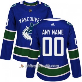 Dame Ishockey Vancouver Canucks Tröja med eget tryck Adidas 2017-2018 Blå Authentic